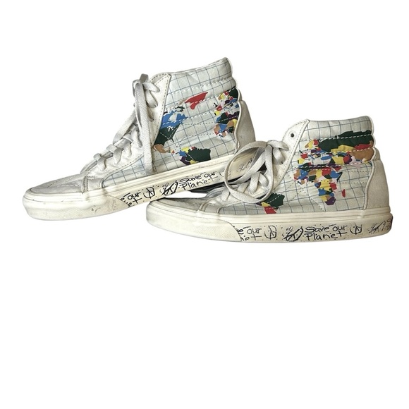 Vans Sk-8 High-Top Save the Planet Sneakers. Men size 6.0 Women's 7.5 - Picture 2 of 11